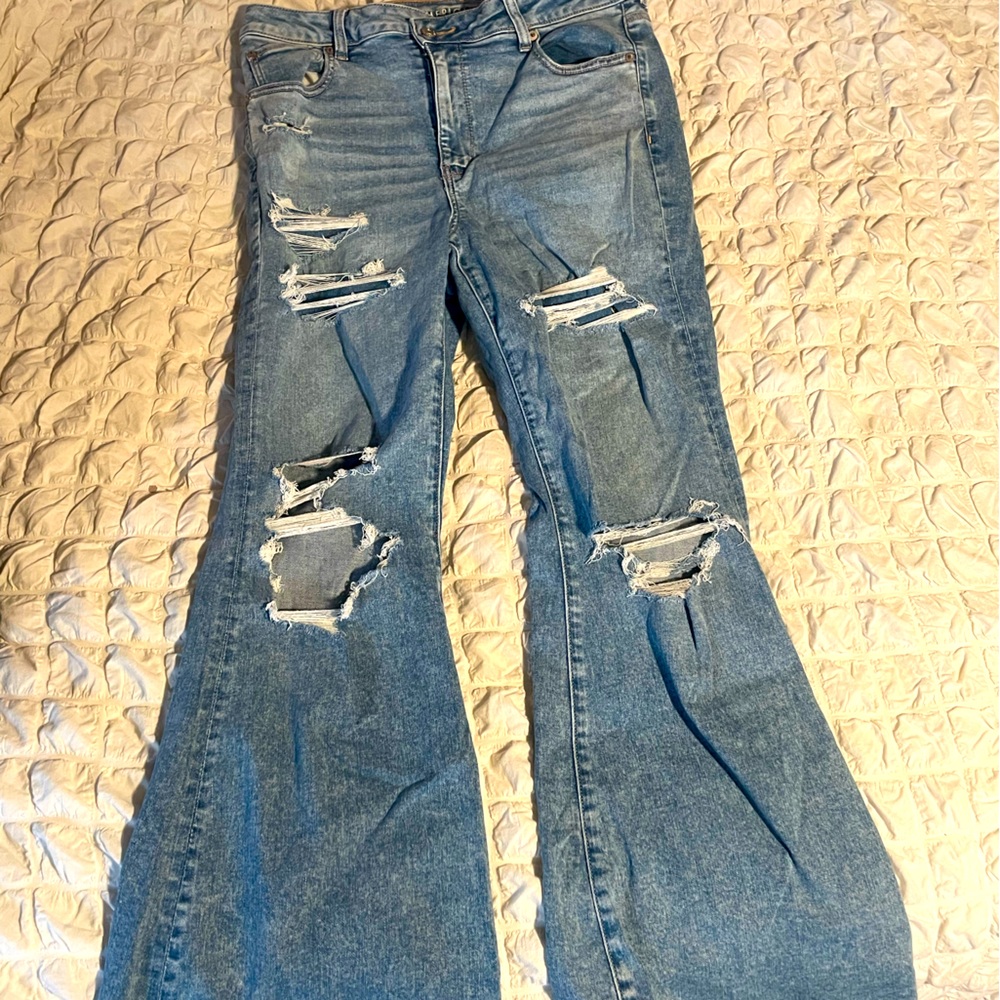 American Eagle Ripped Flare Jeans!